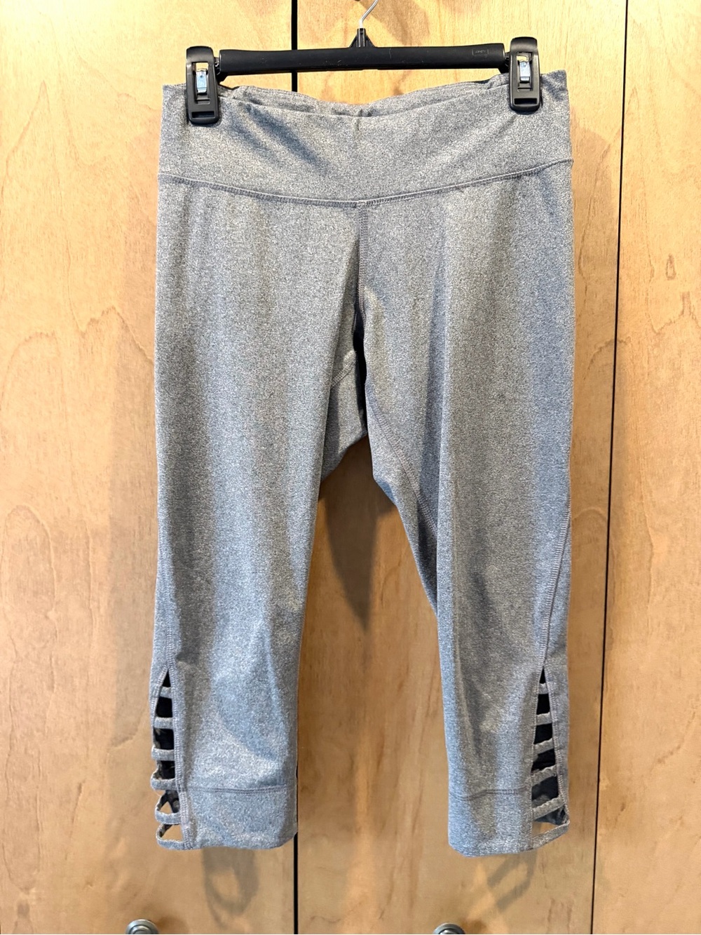 Champion Gray Capri Leggings with Ladder Cutouts at the hem medium
